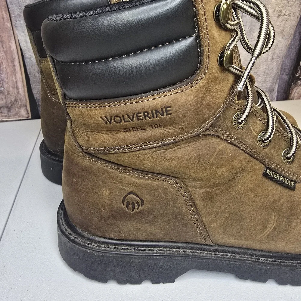 Steel Toe Wolverine Mens‎ Work Boots size 10.5 EW Waterproof Oil Slip Resistant